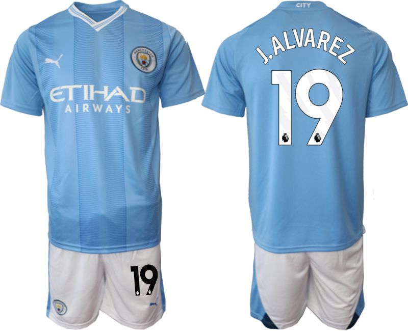 Men 2023-2024 Club Manchester City home Light blue #19 Soccer Jersey->inter milan jersey->Soccer Club Jersey